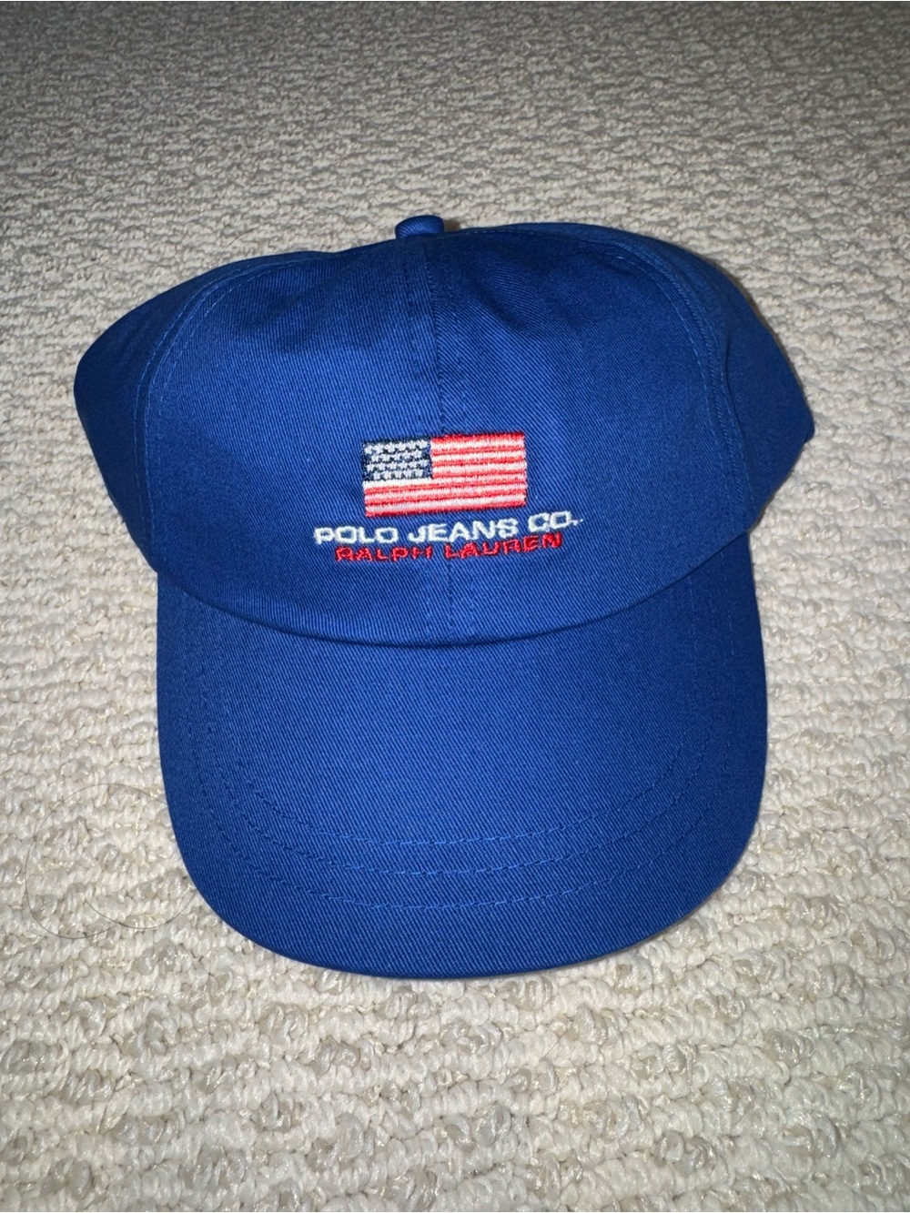 Polo Jeans Co. Ralph Lauren Blue Baseball Cap with American Flag